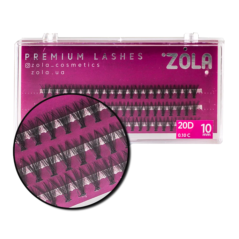 Вії-пучки ZOLA 20D (10mm)